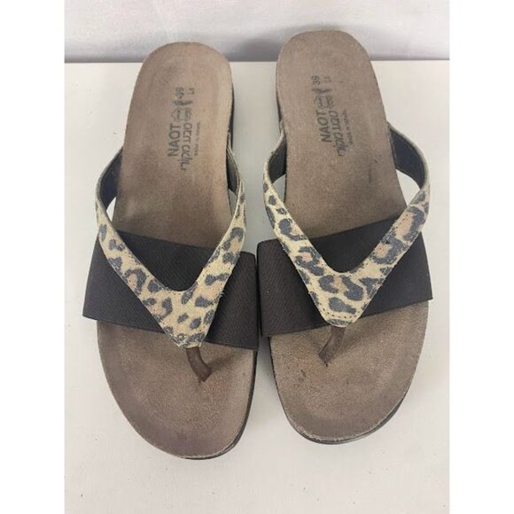 Naot Shoes - Naot Cheetah Brown Leather Sandal Flip Flops Thongs Women's SZ 8